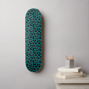 Skateboard Turquoise Leopard Cheetah Imprimer Cool Mur Art
