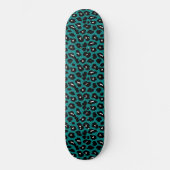 Skateboard Turquoise Leopard Cheetah Imprimer Cool Mur Art (Recto)