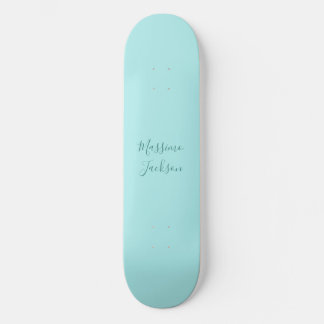 Skateboard Turquoise Pâle Minimaliste Ajouter un Nom Personna