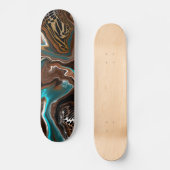 Skateboard Turquoise Safari Digital Fluid Art (Recto)