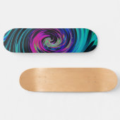 Skateboard Twirl Abstrait noir et turquoise (Horz)