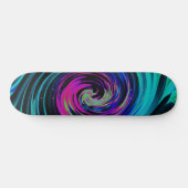 Skateboard Twirl Abstrait noir et turquoise (Horz)