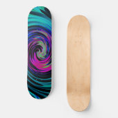 Skateboard Twirl Abstrait noir et turquoise (Recto)