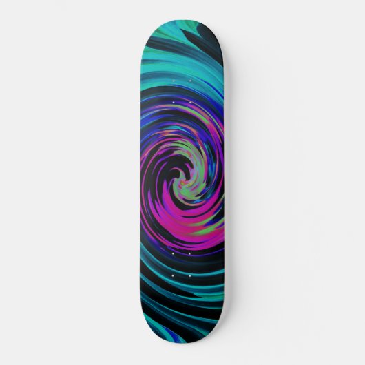 Skateboard Twirl Abstrait noir et turquoise (Recto)