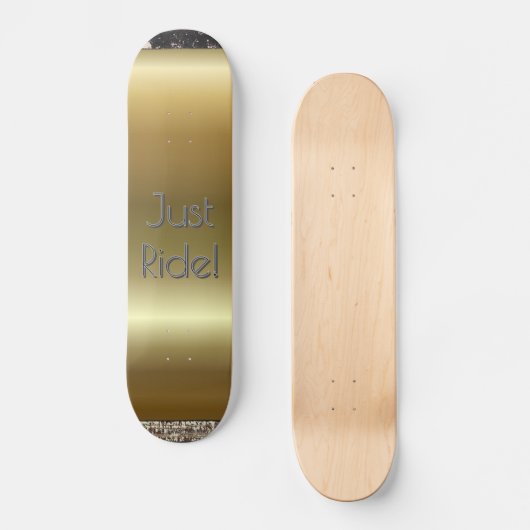 Skateboard Typographie cool Gold Black Grey (Recto)