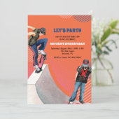 Skateboard Uitnodiging (Staand voorkant)