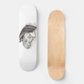 Skateboard Un Angel endormi, noir et blanc (Recto)