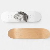 Skateboard Un Angel endormi, noir et blanc (Horz)