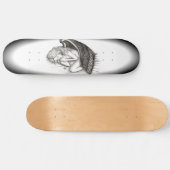 Skateboard Un Angel endormi, noir et blanc (Horz)