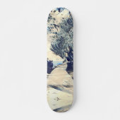 Skateboard Un chemin et des arbres sur la plage style japonai (Devant)