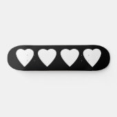 Skateboard Un coeur d'amour noir et blanc. (Horz)