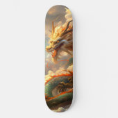 Skateboard Un dragon stupéfiant qui s'envole dans les nuages (Recto)
