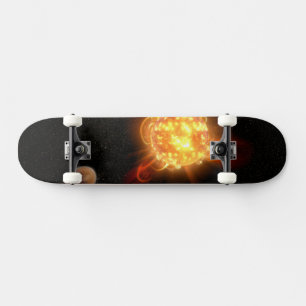 Skateboard Un jeune nain rouge