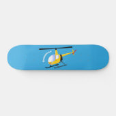 Skateboard Un joli hélicoptère de dessin animé jaune (Horz)