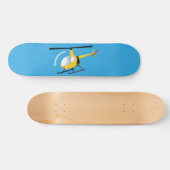 Skateboard Un joli hélicoptère de dessin animé jaune (Horz)
