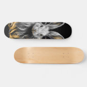 Skateboard Un lapin gris génial en feu (Horz)