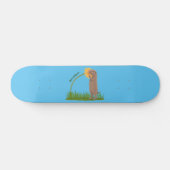 Skateboard Un mignon chien de prairie reniflant la caricature (Horz)