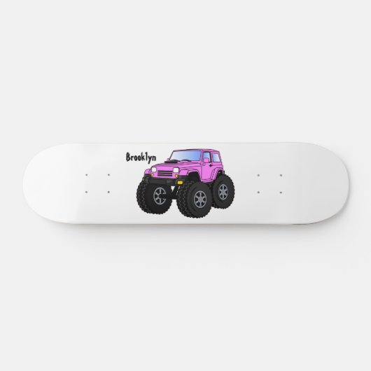 Skateboard Un Pink Monster Cartoon (Horz)