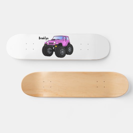Skateboard Un Pink Monster Cartoon (Horz)