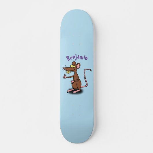 Skateboard Un rat brun mignon pouce vers le haut dessin animé (Devant)