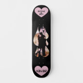 Skateboard Under Umbrella: Romantic Couple Kissing in Rain (Recto)