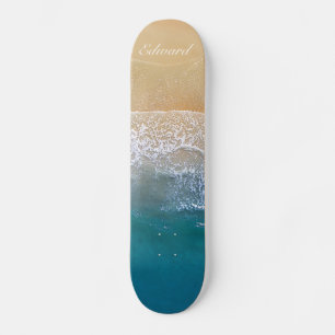 Skateboard Une avec la plage