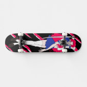Skateboard Une écolière japonaise rose Anime (Horz)