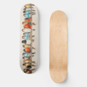 Skateboard Une perche d'oiseaux illustration vintage (Recto)