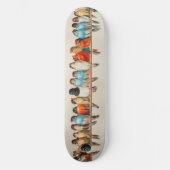 Skateboard Une perche d'oiseaux illustration vintage (Recto)
