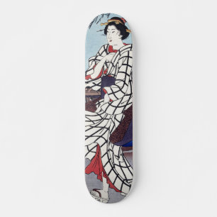 Skateboard Une soirée d'été fraîche au pont, Utagawa Hiroshig
