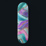 Skateboard Unicorn Mermaid Agate Glitter Glam #1 #marble<br><div class="desc">Unicorn Mermaid Agate Glitter Glam #1 (faux glitter) #marble #decor #art</div>