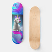 Skateboard Unicorn Puppy art sur skboard pour garçon fille (Recto)