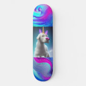 Skateboard Unicorn Puppy art sur skboard pour garçon fille (Recto)