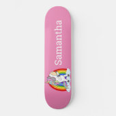 Skateboard Unicorn rose Parties scintillant arc-en (Recto)