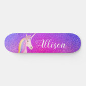Skateboard Unicorn rose violet Parties scintillant étincelles (Horz)