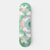 Skateboard Unicorne arc-en-ciel vert personnalisé (Recto)