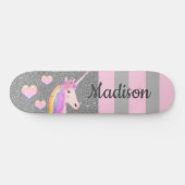 Skateboard Unicorne rose Filles de Parties scintillant en arg (Horz)