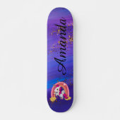 Skateboard Unicorne violette personnalisée (Devant)