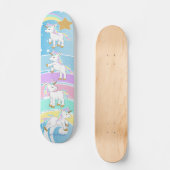 Skateboard Unicornes magiques - Bleu (Recto)