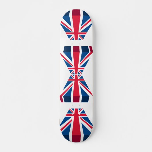 Skateboard Union Jack 3D, drapeau britannique (Devant)