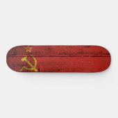 Skateboard Union Soviétique Flag on Old Wood Grain (Horz)