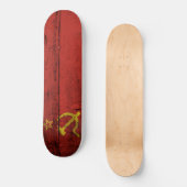 Skateboard Union Soviétique Flag on Old Wood Grain (Recto)