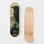 Skateboard Unique Art Urbain Inspiré Gothique Corbeau & Rose (Recto)