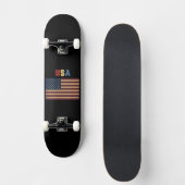 Skateboard Unisex USA American Flag Retro (Recto)