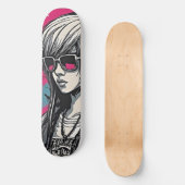 Skateboard Urban Emo Girl Cyber Art (Recto)