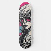 Skateboard Urban Emo Girl Cyber Art (Recto)