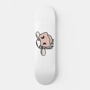 Skateboard vache de dessin animé noir blanc rose baiser gris
