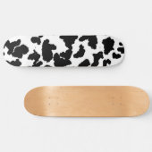 Skateboard Vache Noire Et Blanche Cacher Motif De Fourrure (Horz)
