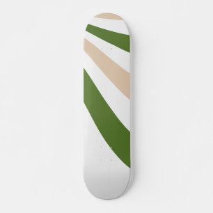 Skateboard Vague blanche, sable et palme verte