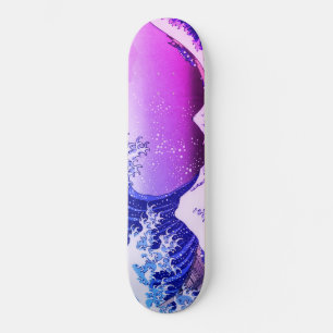 Skateboard vague de peinture artistique japonaise,